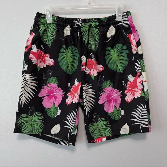 Ripndip Tropical Floral Swim Shorts Size M - Picture 1 of 9